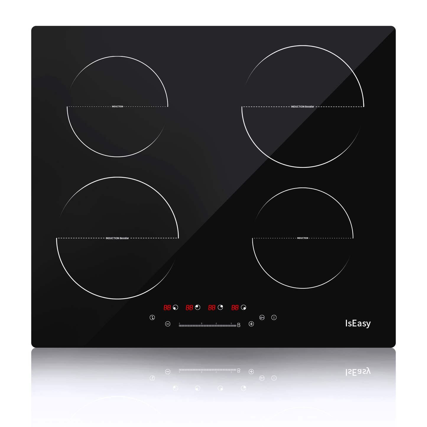 IsEasy Induction Cooktop, 23" 4 Burners Electric Stove, 6800W 220V with Boost