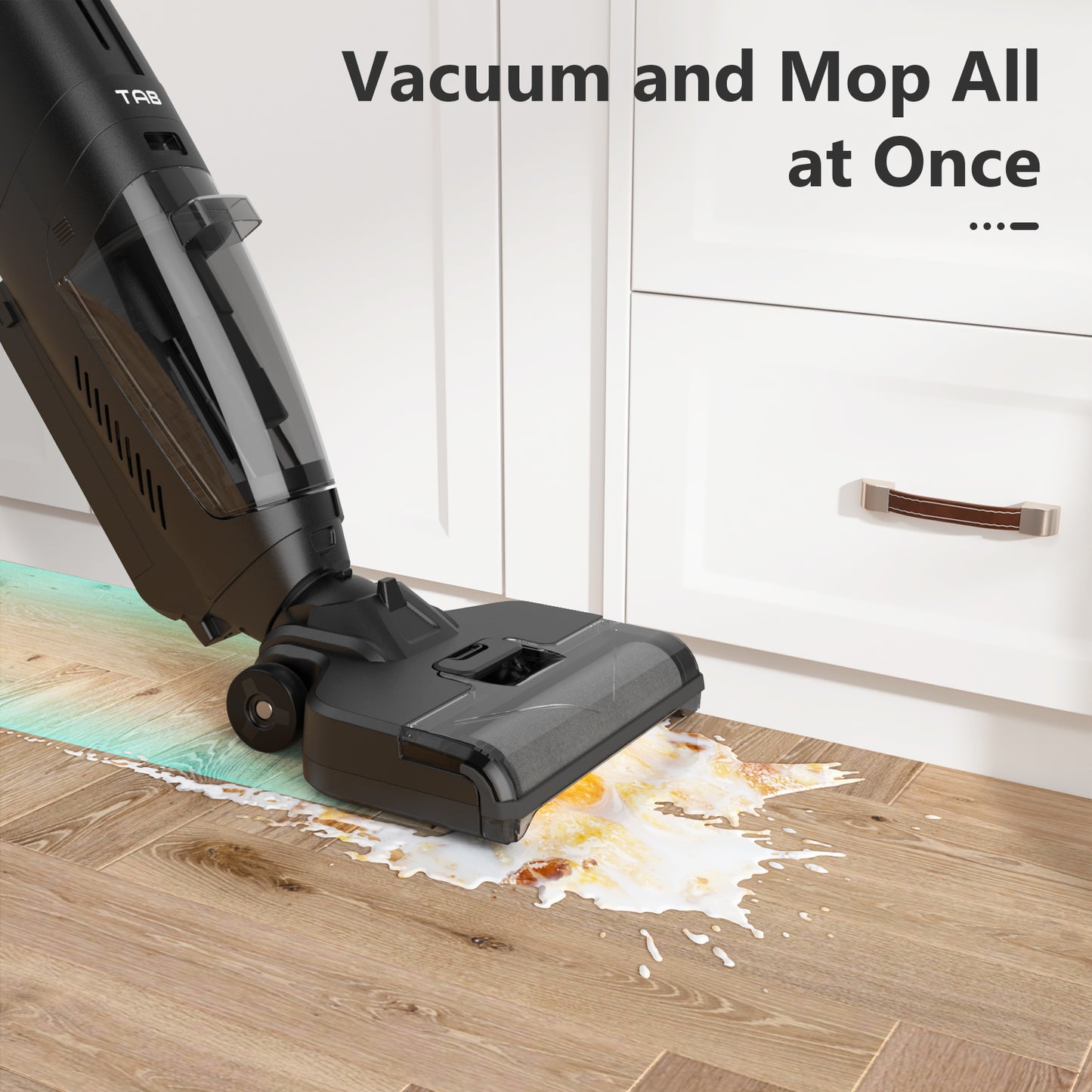 TAB T6 Smart Cordless Wet Dry Vacuum Cleaner, One-Step Cleaning Mop for Sticky Messes and Pet Hair, LCD Display, Smart to Clean Tough Dirt and Pet Hair