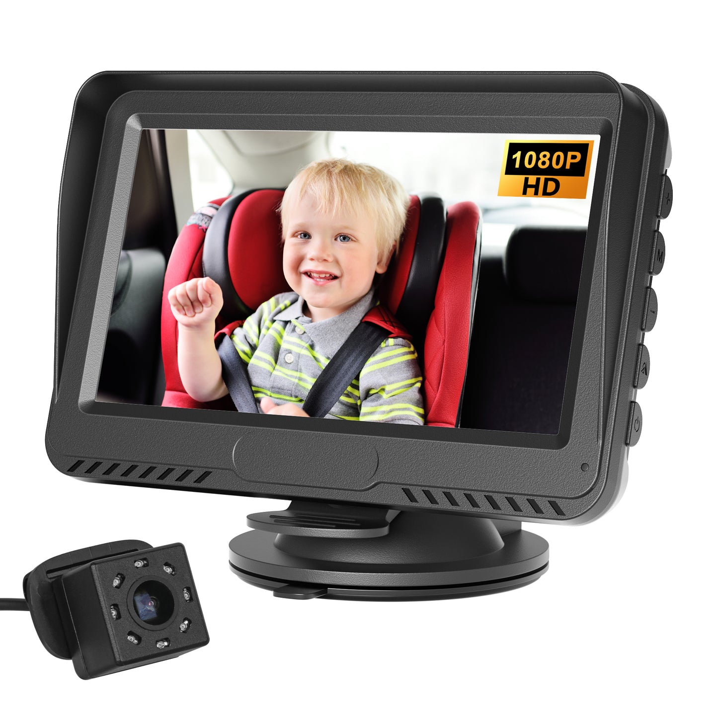 Weiqi Baby Car Back Seat Camera, 4.3" HD Monitor Screen, Night Vision Baby Car Mirror